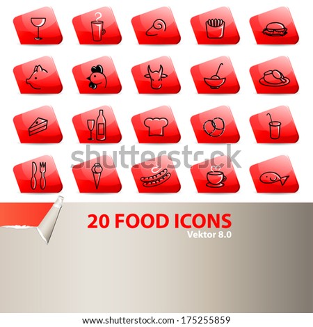 Food Icon Set. 