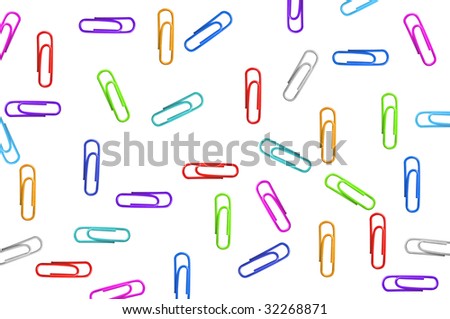 illustration: many different colored paper clips