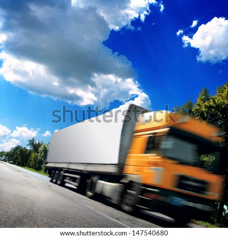 big truck on the asphalt road