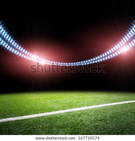 The image of stadium in lights and flashes