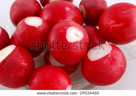 red garden radish on a dish