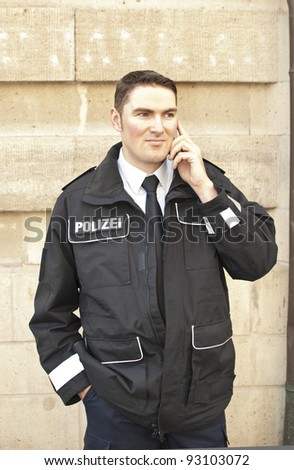 Police officer on the phone
