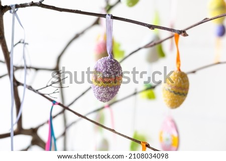Dekorative easter eggs on tree branches. Zdjęcia stock © 