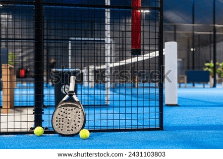 Similar – Image, Stock Photo Paddle tennis objects and court.