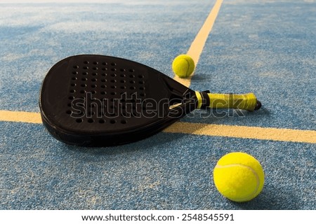 Similar – Image, Stock Photo Paddle tennis objects and court.