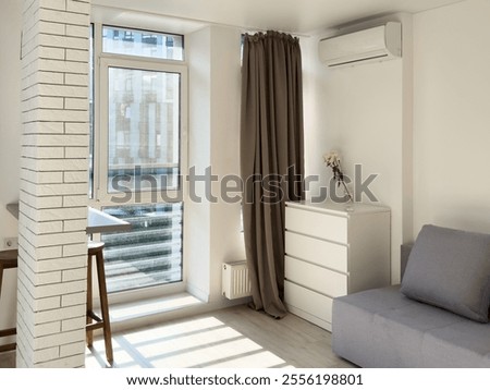 Similar – Image, Stock Photo Kitchenette Window Curtain