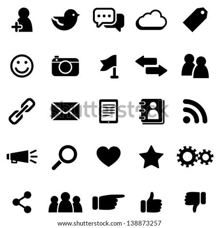 Social Media Icons  - Set of social media icons isolated on a white background.  Eps8. 