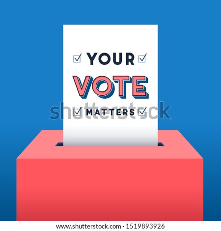 Voting Background - Vector background of voter ballot going into a ballot box. The ballot has the message: Your Vote Matters