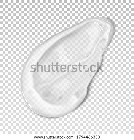 Aloe gel smear. Transparent facial cleanser, peeling, shampoo or shower gel, above. Pure cosmetic smudge with air bubbles realistic vector illustration. Swatch moisturizer lotion. Skincare product Stock foto © 