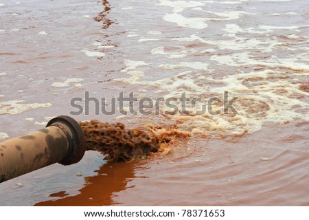 Dirty water discharged into river