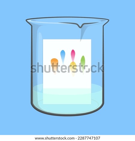 TLC chromatography. Vector art Separation of a sample by thin layer chromatography. 