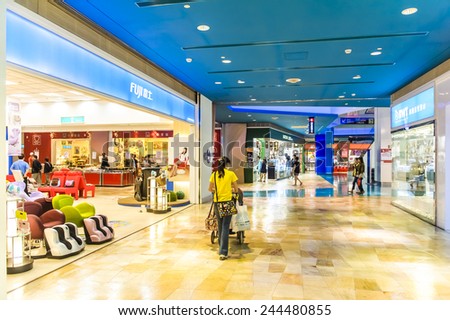 KAOHSIUNG - TAIWAN July 18: Many people come here to go shopping with the whole family consumption in dream mall on 18 July 2014, dream mall is Taiwan\'s largest shopping mall built in 2007