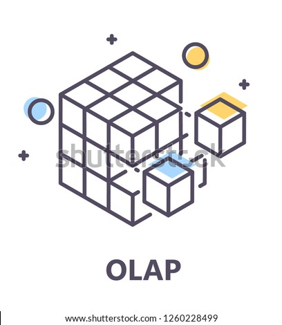 OLAP Icon. Flat Design. Vector Illustration