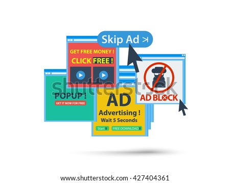 ad block popup banner concept. isolated vector