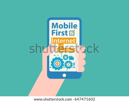 mobile first internet of everything. concept vector illustration.