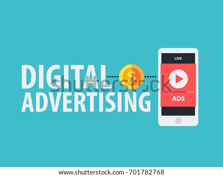 Digital advertising ads social media. vector illustration concept.