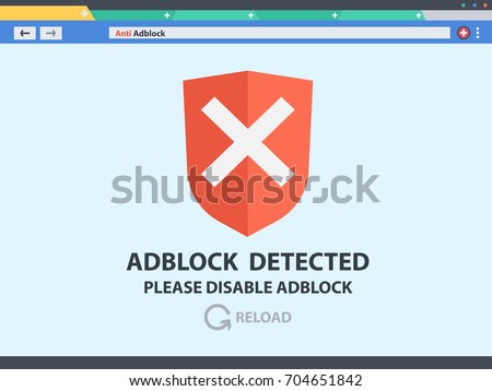 Anti ads ad block advertising on web browser and mobile application. vector illustration. 