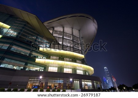 Hong Kong Convention and Exhibition Centre in night
