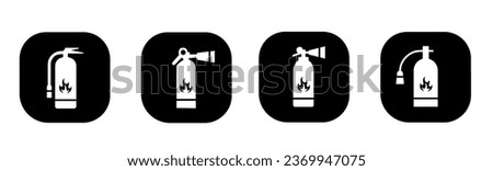 Fire extinguisher icon in flat. A fire extinguisher icon design. Stock vector.