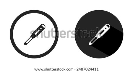 Thermometer logo. Thermometer icon vector design black color. Stock vector.