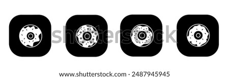 Donut icon in flat. Donut icon design. Stock vector.