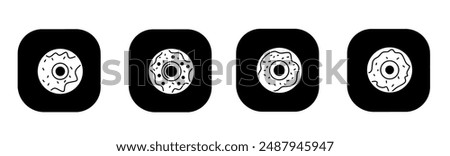 Donut icon in flat. Donut icon design. Stock vector.