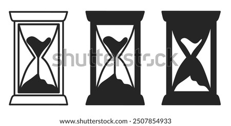 Hourglass icon on white background. Vector logo hourglass illustration.