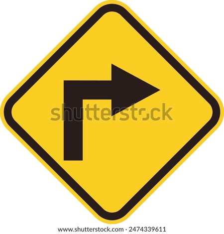 vector signpost sharp right turn