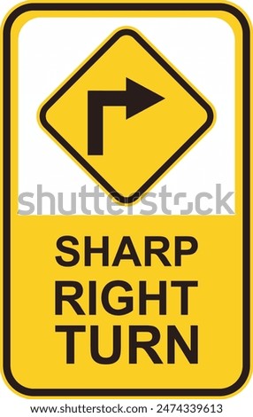 vector signpost sharp right turn