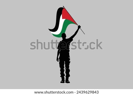 A Man holding The Palestine Flag, Flag of Palestine, original and simple Palestine flag, vector illustration of Palestine flag