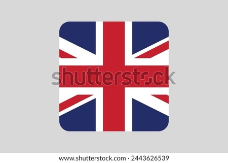 United Kingdom flag sign, United Kingdom sign, United Kingdom British Flag, national flag of Great Britain, Flag of United Kingdom, Colorful, Standard color, Vector illustration
