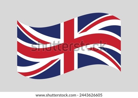 United Kingdom flag, United Kingdom sign, United Kingdom British Flag, national flag of Great Britain, Flag of United Kingdom, Colorful, Standard color, Vector illustration
