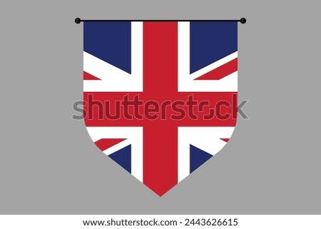 United Kingdom flag, United Kingdom sign, United Kingdom British Flag, national flag of Great Britain, Flag of United Kingdom, Colorful, Standard color, Vector illustration
