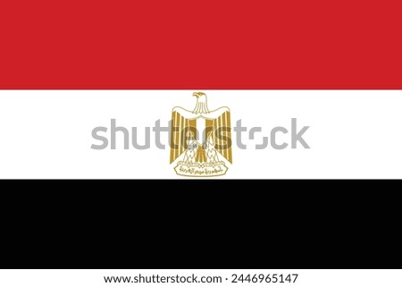 Egypt flag, The flag of Egypt, National Egypt flag Vector illustration, Flag of the Arab Republic of Egypt, Symbol of patriotism and freedom, Egyptian sign, Africa
