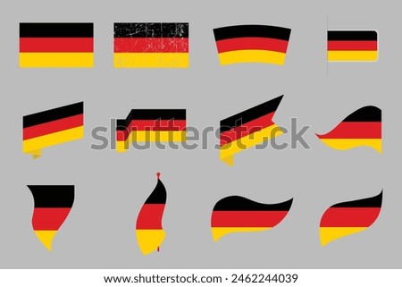 Flag of Germany Set, original and simple Germany flag Bundle, vector illustration of Germany flag Collection
