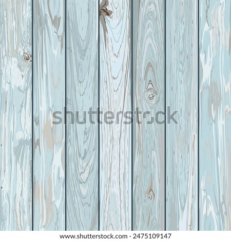 Cut timber panels turquoise blue colores distressed weathered graphic illustration. Wooden texture pattern tropical style square background.