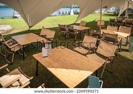 Image, Stock Photo A chair, some table and a floor were flashed at violently.