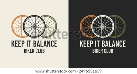 Illustration of bicycle wheels for bicycle club design is for printable products.