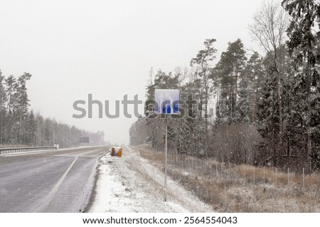 Similar – Foto Bild Winterbetrieb Wald Schnee