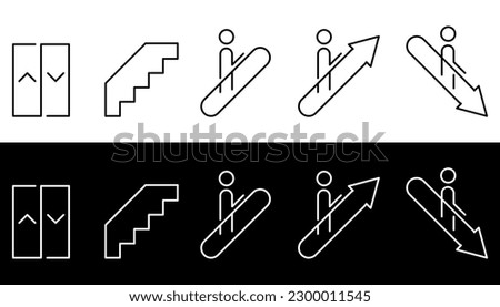 Office or shoping center building navigation set vector icons, services and directions