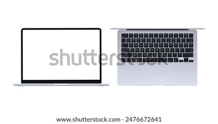 Realistic laptop mock-up. Vector illustration