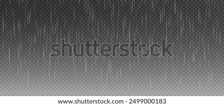 Rain on a transparent background. Storm with rain. Rainy weather. Rain and snow. Rain and hail.