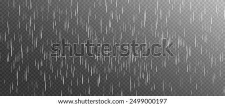 Rain on a transparent background. Storm with rain. Rainy weather. Rain and snow. Rain and hail.