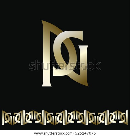 Vector Images Illustrations And Cliparts Capital Letters P And G Golden Letters Vector Gold Monogram Ornament Of The Letters Pg Hqvectors Com