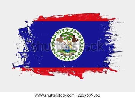 Brush painted national emblem of Belize country on white background