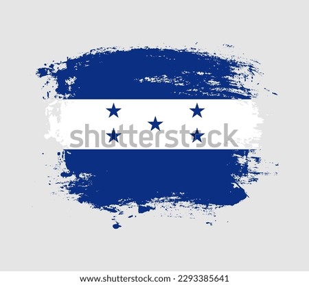 Elegant grungy brush flag with Honduras national flag vector