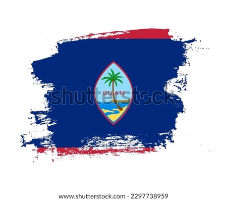 Artistic Guam national flag design on painted brush concept