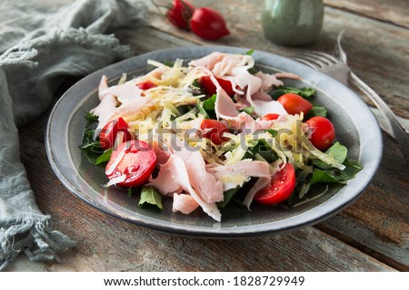 Similar – Image, Stock Photo Ham and salad with cream sauce