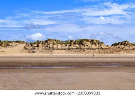 Image, Stock Photo Sandy Formby Beach  near Liverpool on a sunny day