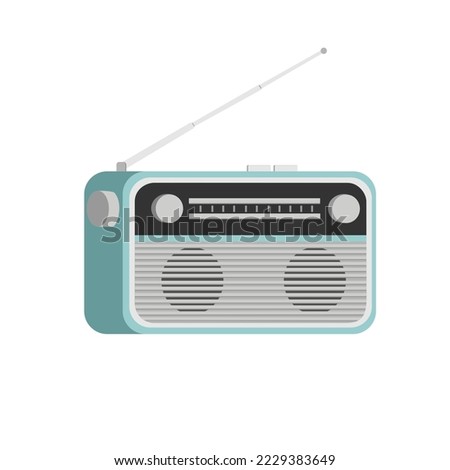 old radio vector art illustration retro radio cartoon design